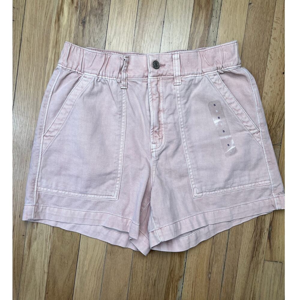 NEW GAP Denim Blush Pink High Waist Jean Shorts Stretch Waist Women's S Cotton